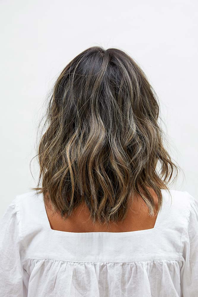 Natural dark Asian hair with an ashy balayage