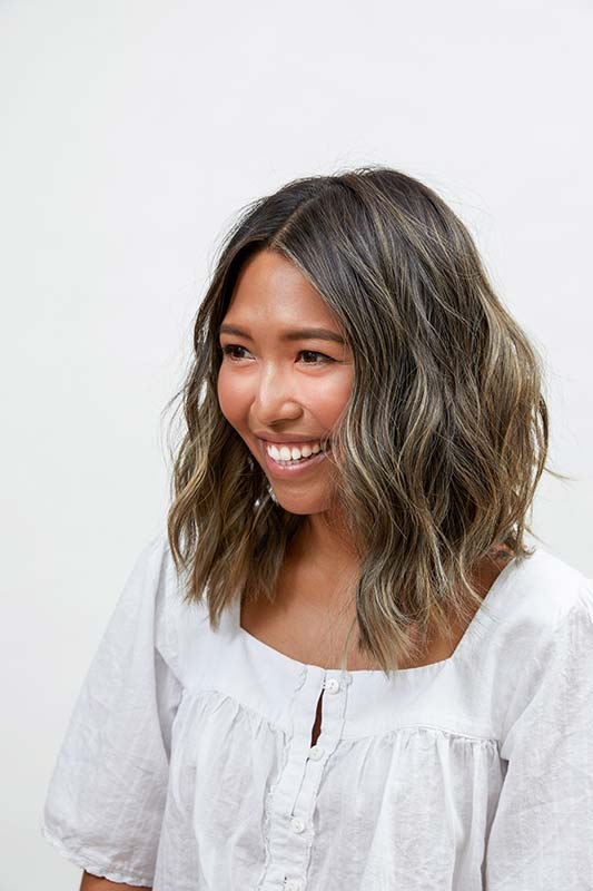 Ashy dark hair balayage