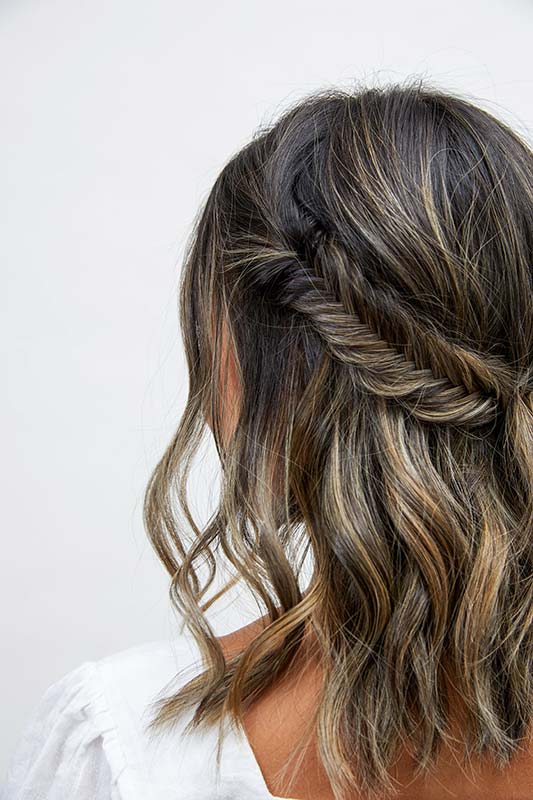 Natural dark Asian hair with an ashy balayage