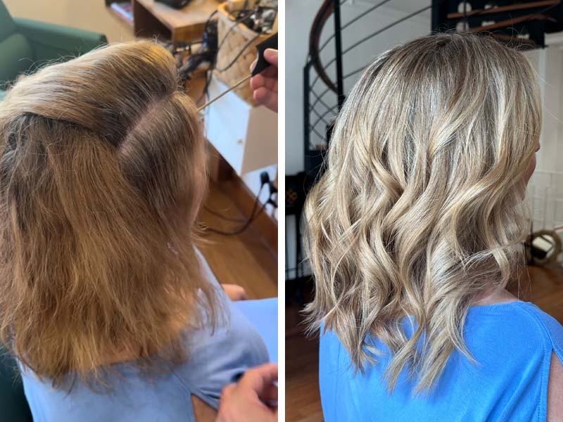 Grey blending hair colour technique