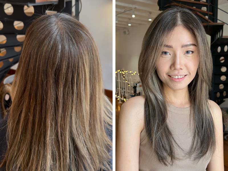 Grey blending before and after toner